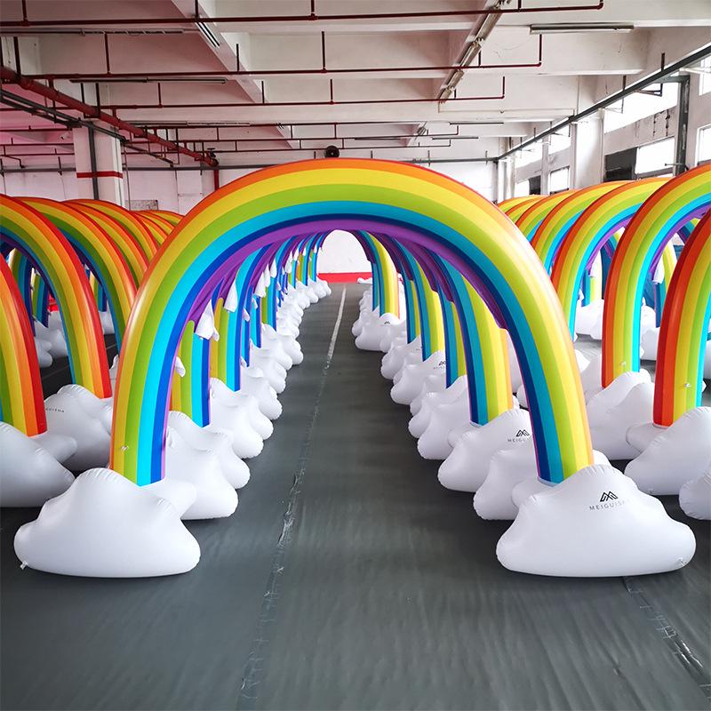 Inflatable Rainbow Arch Sprinkler for Kids - Outdoor Water Play Toy and Lawn Game 