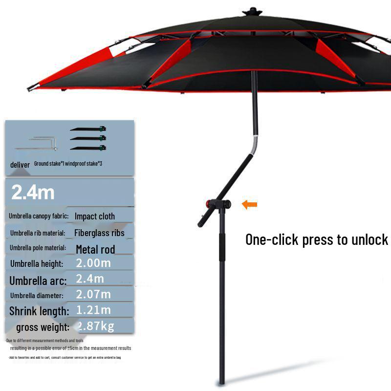 Summer Fishing Sunshade Umbrella - Large, UV Protection