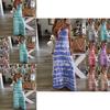Women Summer Casual Long Maxi Dress With Fashionable Print For Beach Outings