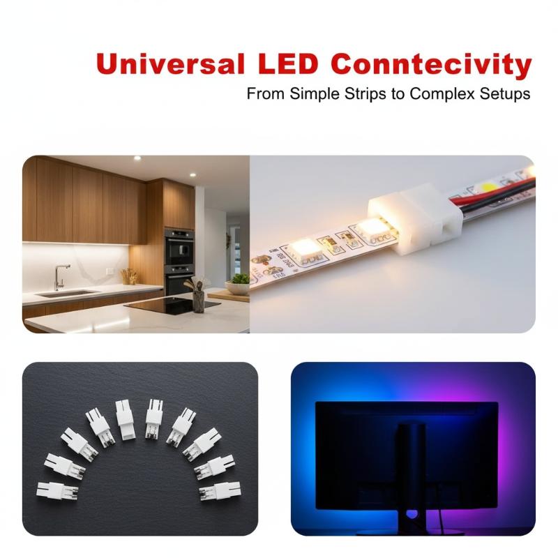 10Pcs 2/3/4/5/6Pin Solderless Led Strip Light Connectors 5Mm 8Mm 10Mm 12Mm For 2835 5050 Led Strip Wire Pcb Ribbon 15.5Cm