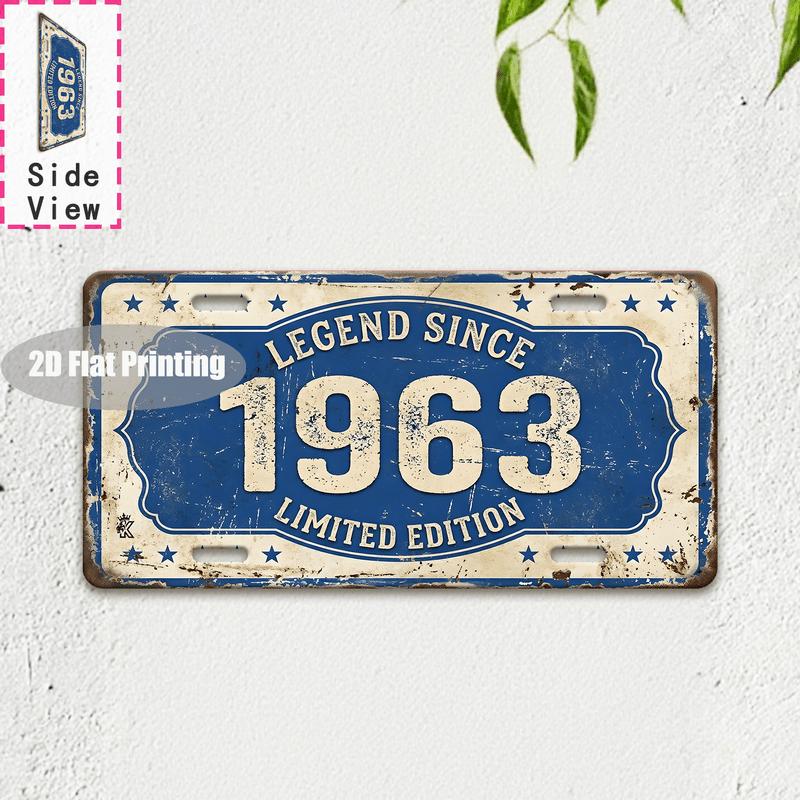 Vintage City Coordinate Garden Dining Room Flag Year Print Metal License Plate Sign Retro D Flat Printed Tin Plaque Wall Deco