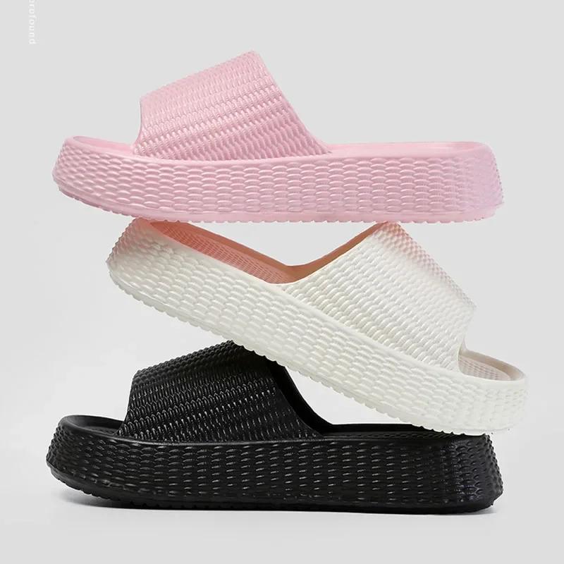 Fashion Comfortable Soft Platform Slippers Women Summer Lightweight Non-Slip Cloud Slides Woman Thick Sole Non-Slip House Slippers