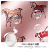 Womens Pink Silk Scarf Long Satin Shirt Horse Print Hair Band