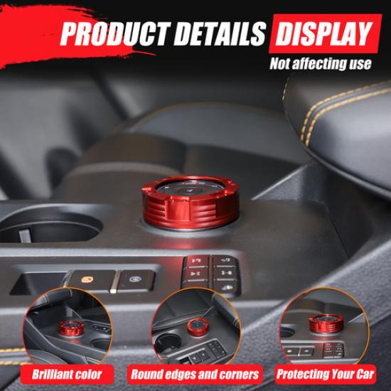 Mecha Red Alloy DRIVE MODE Adjust Knobs Ring Cover for Ford Ranger -2024