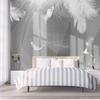 Wallpaper Black White Gray 3d Geometric White Feather Art Mural Modern Living Room Bedroom Wall Papers Home Decor