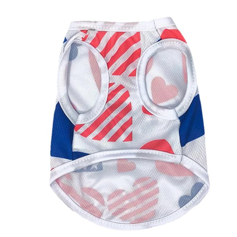 Summer Breathable Dog Cat Vest Clothes Independence Day July 4th Pet T-shirt For Small Medium Dogs Cats Chihuahua Pug Thin Coat