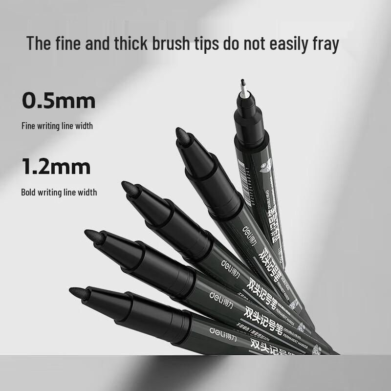 Deli DP284 Dual-Tip Marker Pen чёрный
