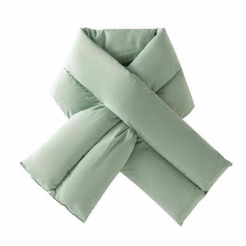 Korean Style Warm Scarf Winter Women's High-end Fashion Thick Solid Color Long European American Cross-border Down