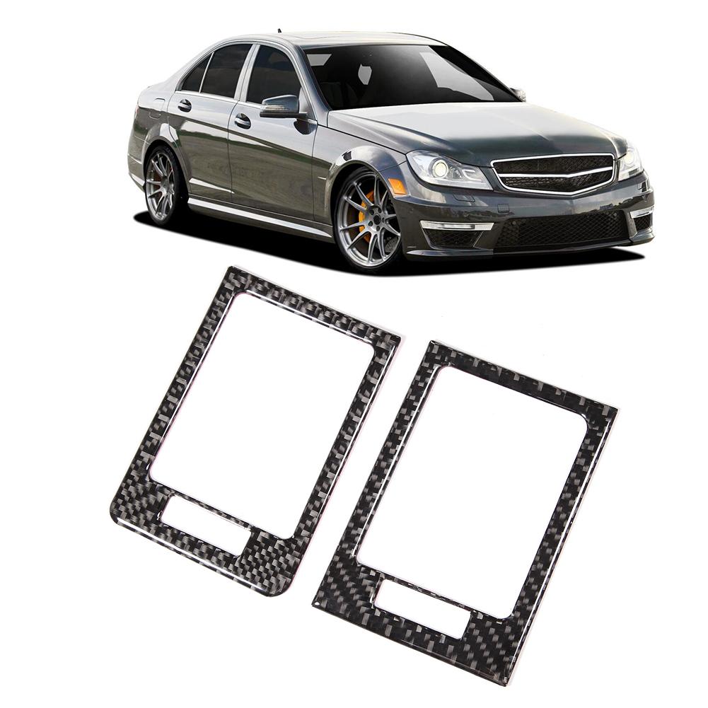 2 Pcs Control Panel Vent Trim Soft Carbon Fiber Air Outlet Cover Fit for Mercedes W204 05 12
