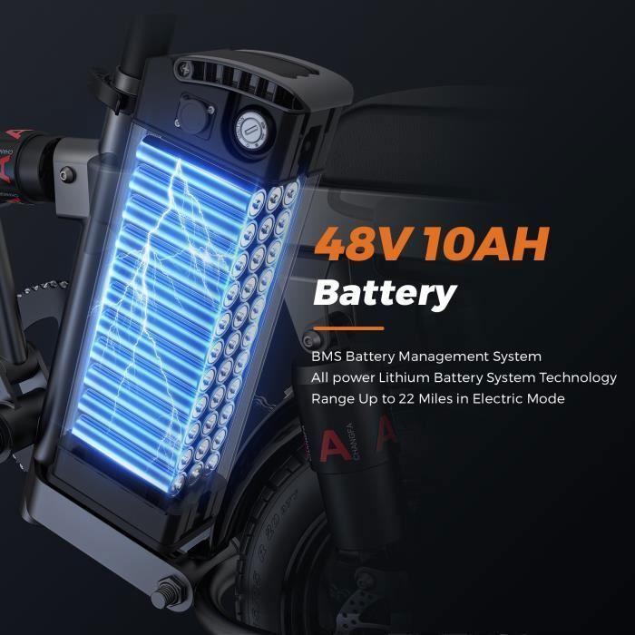 Petit vélo de ville électrique pliant ENGWE T14 14 pouces 25km/h Moteur 250W Autonomie 42km avec amortisseur avant 48V10Ah Gris