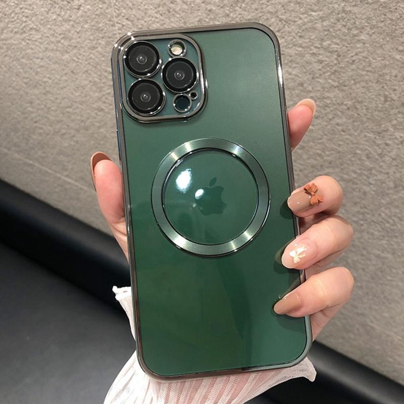 

Роскошный прозрачный чехол для телефона Magsafe с беспроводной зарядкой для iPhone 15 14 13 12 11 Pro Max Plus, силиконовый чехол с магнитным бампером For iPhone 11Pro