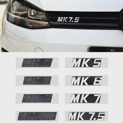 Lettres ABS 3D MK5 MK6 MK7 MK7.5, emblème pour support de calandre de voiture de GOLF, Badge autocollant brillant noir argent