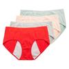 4 Pack Women Cotton Mid Waist Period Panties Leakproof Breathable Comfort Briefs Ladies Underwear