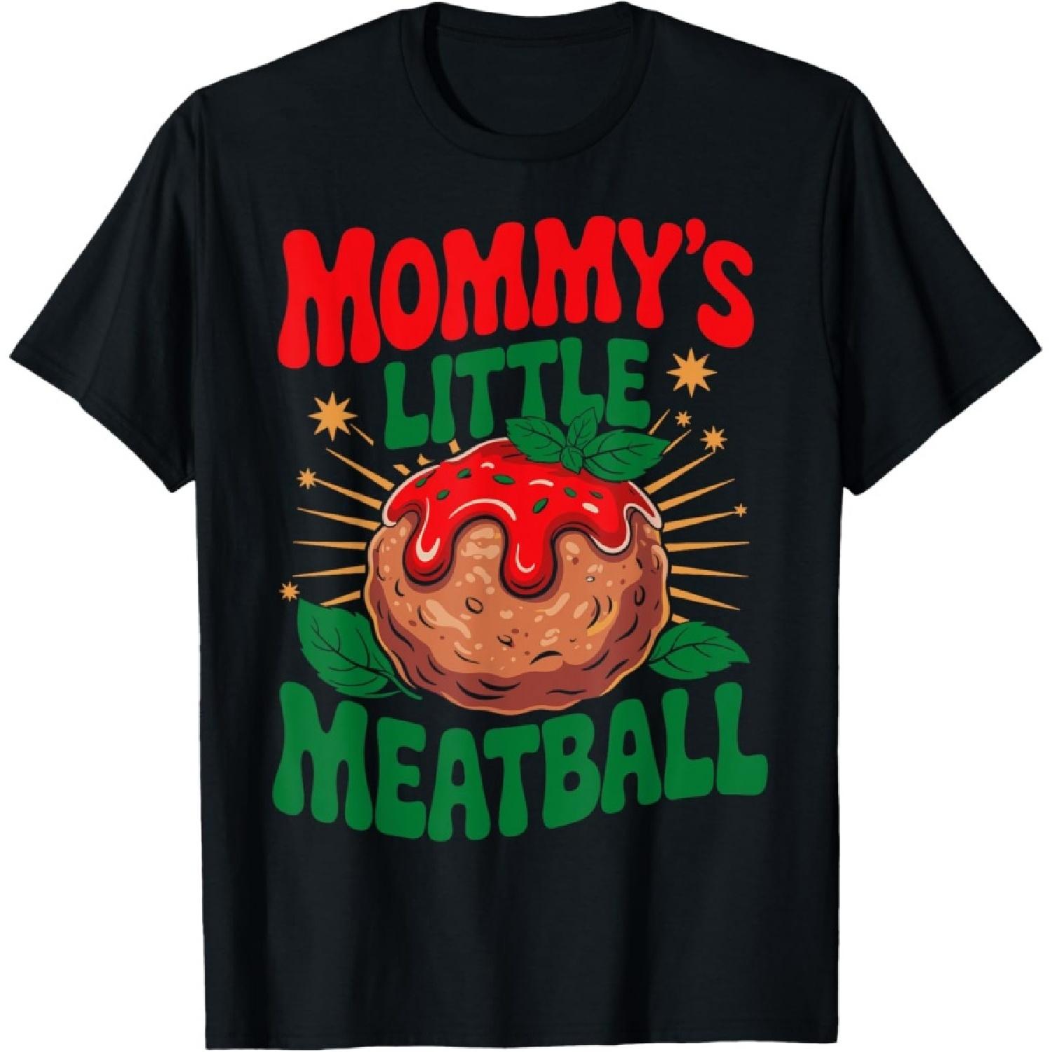 Mommy s Little Meatball Funny Vintage Apparel For Men Women T-Shirt S чёрный