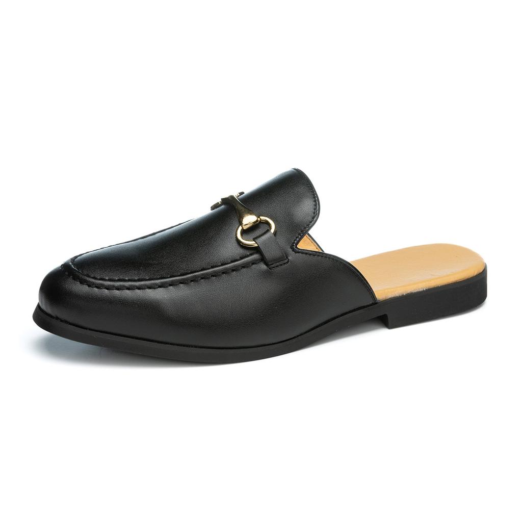Fashion 2025 New Original Designer Summer Flats Leather Men Mules Shoes Men All-match Slippers Retro Soft Anti Slip Casual Shoes for Men