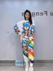 European & American Women's Autumn Round Neck Long Sleeve Hoodie and Pant Set with Rhinestone Print - Plus Size Available