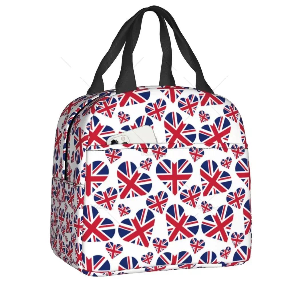 Lunchbox für Damen mit britischer Flagge und britischem Symbol, wasserdicht, Thermo-Kühltasche für Lebensmittel, isoliert, für die Schule, Picknick-Tragetaschen