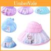 Chapéu de Sol Infantil Elsa Desenho Animado, Tecido de Poliéster Durável e Confortável, Disponível em Roxo, Azul e Rosa, 52-54cm/20.5-21.3in.
