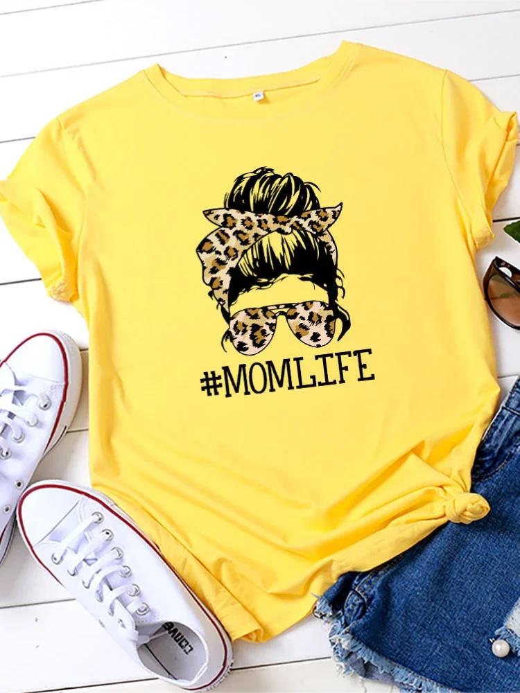 MomLife Leopard Skull Head Print Women T Shirt Short Sleeve O Neck Loose Women Tshirt Ladies Tee Shirt Tops Camisetas Mujer