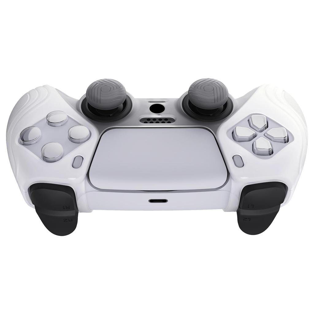 EXtremeRate Schutzhülle für PlayVital PS5-Controller, Silikon-Skin, ergonomische Schutzhülle aus weichem Gummi für PS5-Controller mit Thumb-Stick-Kappe