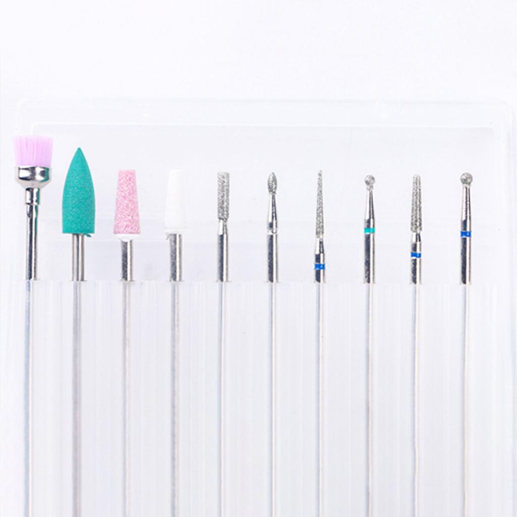 10Pcs Manicure Grinding Heads Set High Strength Fast Nail Removal Polish Head Grinding Machine Accessories