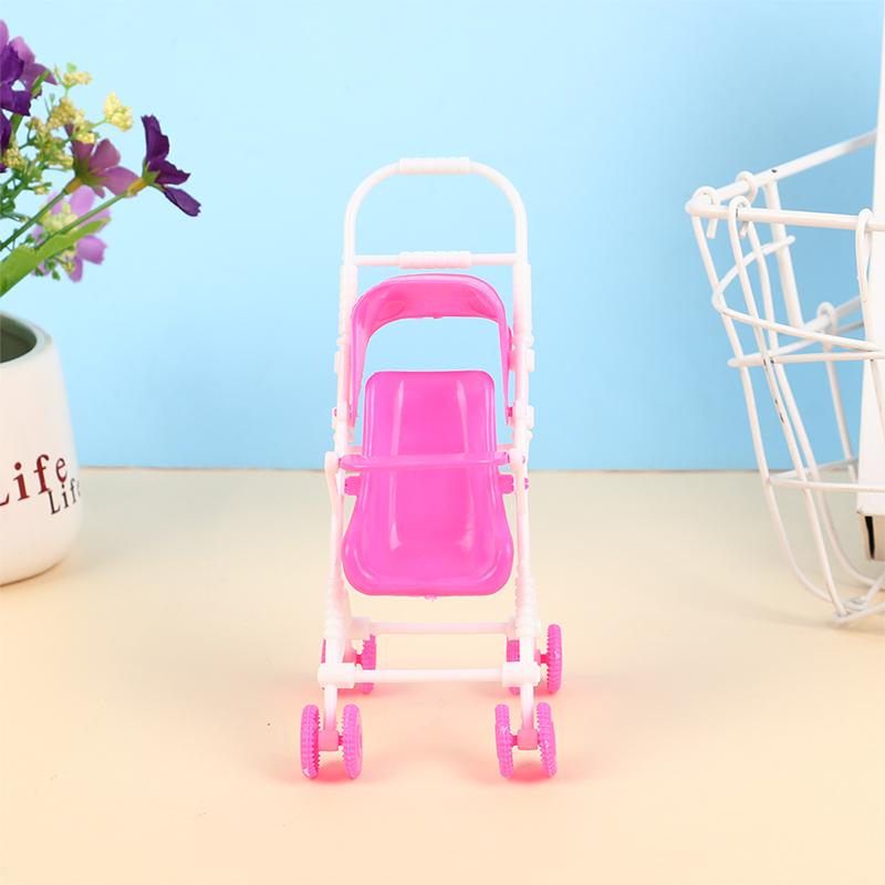 1PC Doll house scene decorations 12cm doll baby cradle cart accessories doll simulation cart