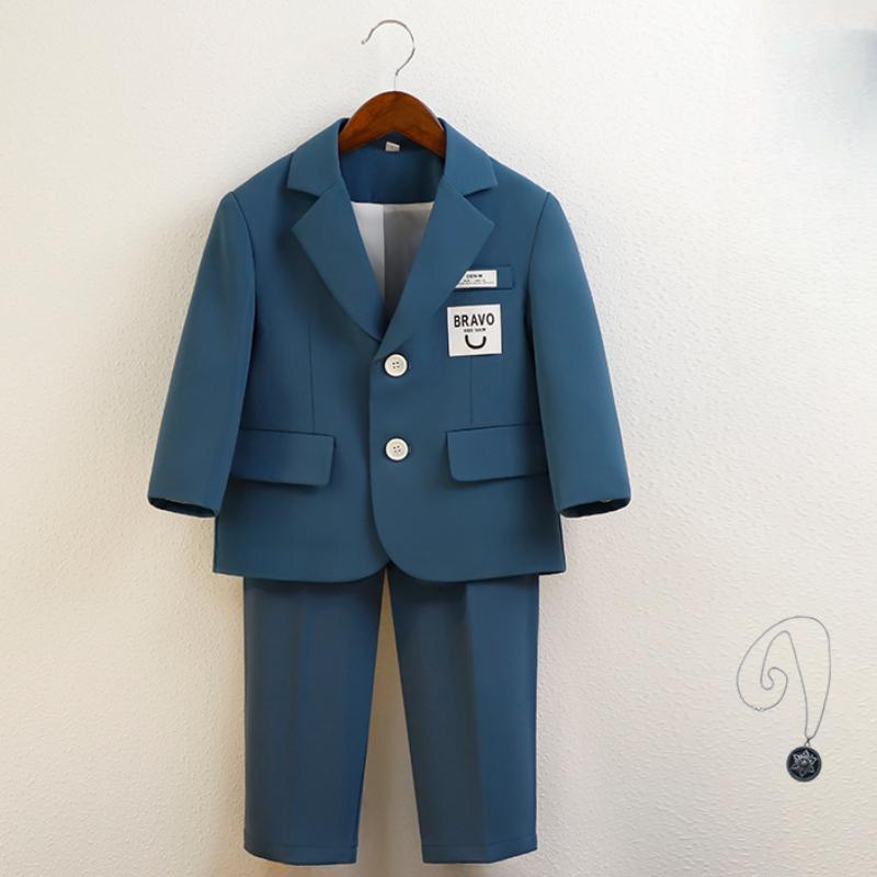 Suit for Boys Spring Casual Children School Uniform Outfits Handsome Kids Host Performance Costume 2-11 Years Boy Birthday Blazers Set