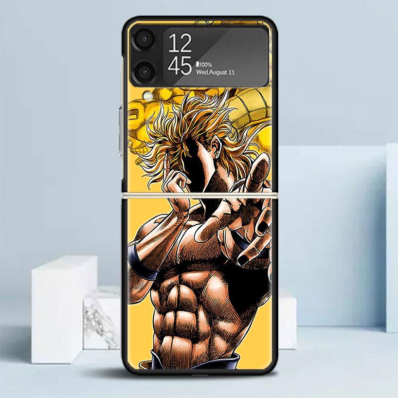 JoJo Adventure Dio Diego Brando Black Cover for Samsung Galaxy Z Flip 7 6 5 4 3 5G Phone Case Flip7 Flip6 Flip5 Flip4 Flip3 Patt