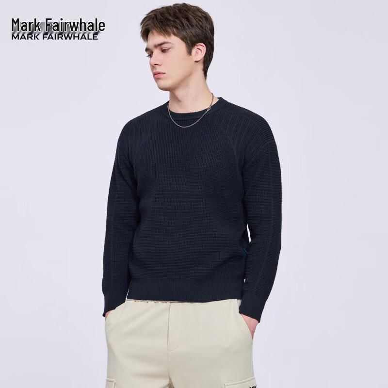 Mark Fairwhale Men's Textured Crew Neck Knit Sweater