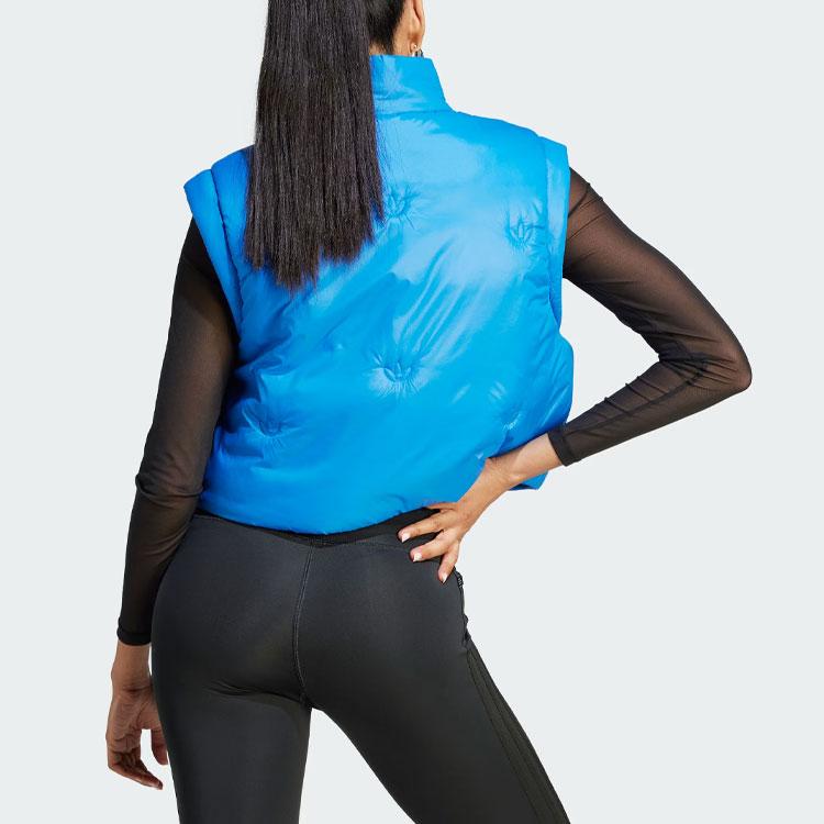 Adidas Originals Monogram Vest Solid Color Logo Sports Short Vest Women Vests Bird-Feather-Blue IJ8204