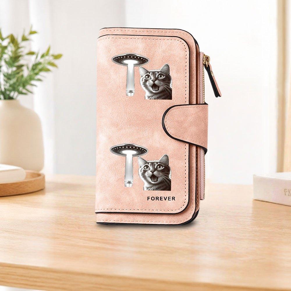 UFO Cat Long Zipper Wallet, Large Capacity Card Holder, Unisex Clutch Bag, Fashionable Zipper Coin Purse, Suitable for Daily Use, A Great Gift for
