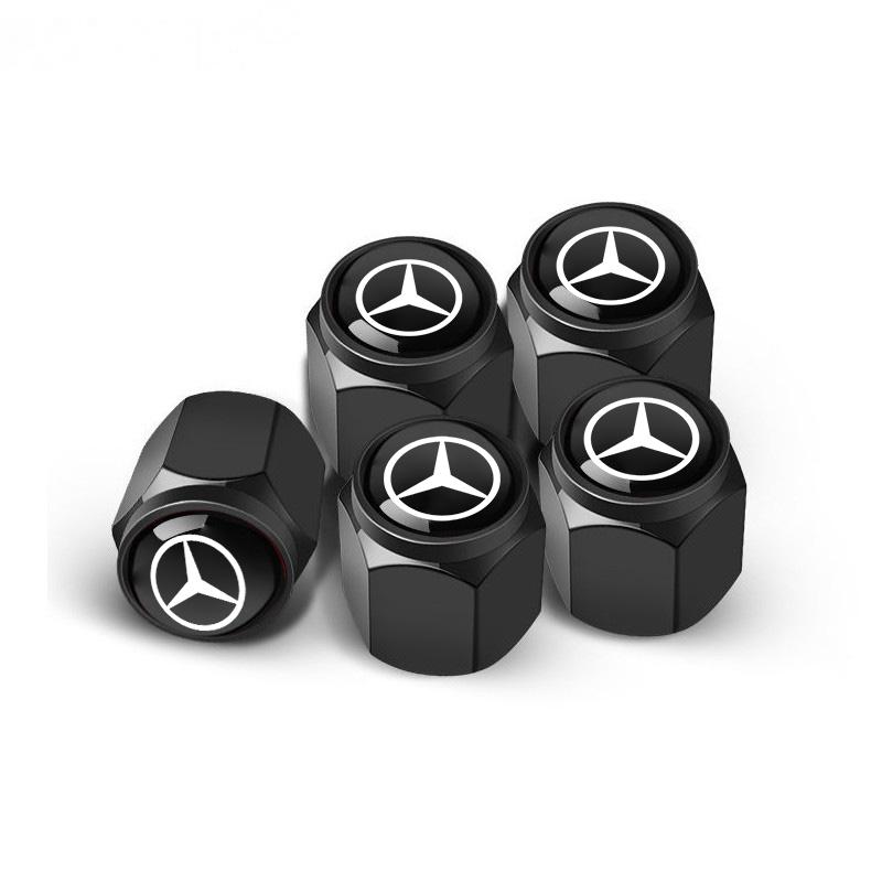 CQU1 5pcs Car Tire Stem Valve Caps Dustproof Caps Cover For Mercedes Benz AMG W203 W206 W220 W205 W211 W212 W201 W210 W108 W168
