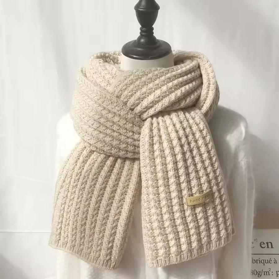 Winter Scarf Women Mens Thick Cable Knit Wrap Chunky Long Warm Scarf for Travel Office Warm Cashmere Scarves Neckercheif