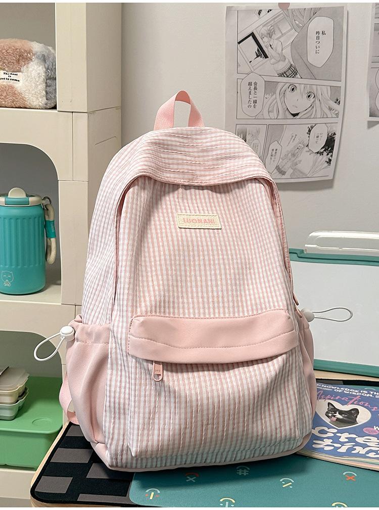 Schoolbag powder condensation warm bubble wrinkle spinning schoolbag Japanese girl milk pastoral layered storage outing shopping backpack