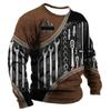 Men‘s Long Sleeve Mechanic Graphic 3d Print Top Autumn Vintage Casual Sports T-shirts
