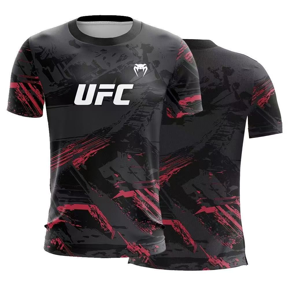 ETST 005 Hitte Zomer Verkoop UFC Boksen Vechtsport Wedstrijd Mannen T-shirt Mode Sneldrogend Casual Ademend Ronde Hals Korte Mouw Tops 2XL