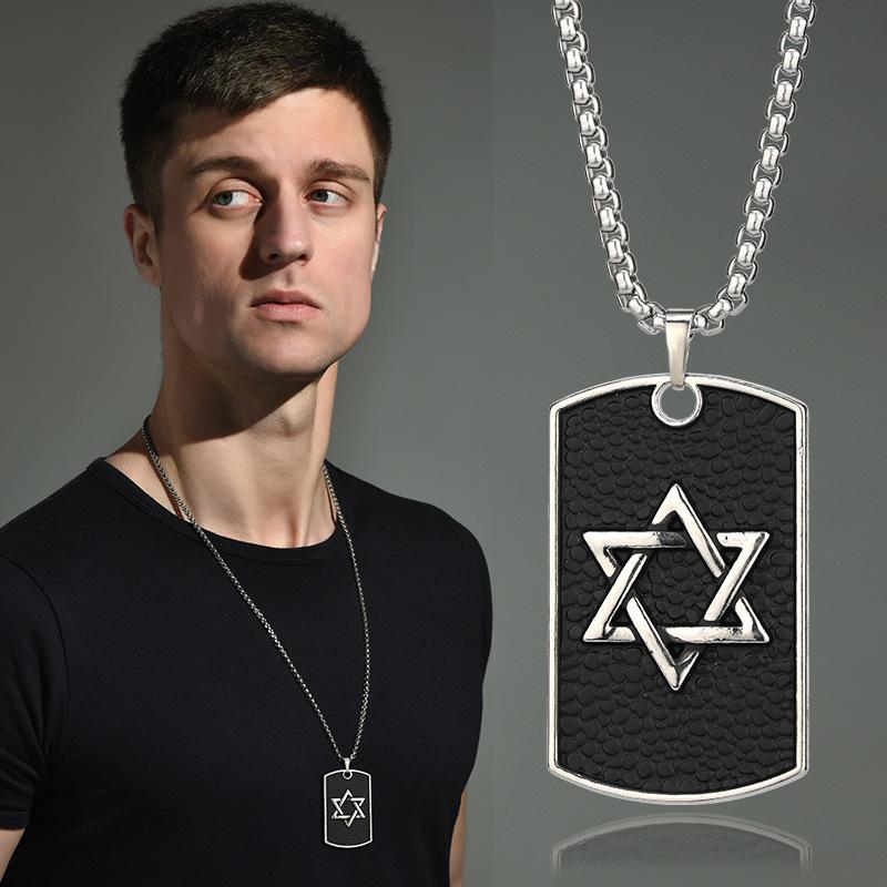 Steel Titanium Stylish Hip Hop Necklace With Geometric Pendant For Trendy Men Women And
