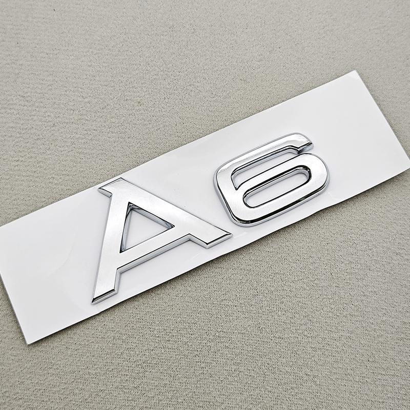 3D ABS Chrome Black Car Letters Logo A4 A5 A6 TFSI Sticker Rear Trunk Badge Emblem Decal For Audi A4 A5 A6 TFSI Auto Accessories
