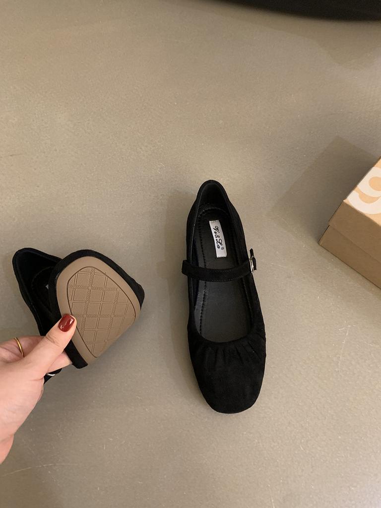 French Retro Women's Shoes Soft-soled Shoes Summer Korean Version Design Sense with Red Mary Jane Single Shoes Flat Shoes