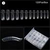 kads 120 ks Nástavce na nehty pro rychlou tvorbu plísní Dvojité umělé nehty Opakovaně použitelné čiré nástroje na manikúru pro prodloužení Poly Nail Gel Nail Art