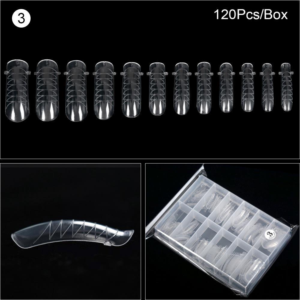 kads 120 ks Nástavce na nehty pro rychlou tvorbu plísní Dvojité umělé nehty Opakovaně použitelné čiré nástroje na manikúru pro prodloužení Poly Nail Gel Nail Art