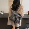 Commuter Vintage Underarm Bag Women's Bow Double Pocket Tote Bag Large Capacity Shoulder Bag