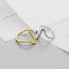 925 Sterling Silver Smooth Irregular Geometric Open Ring For Women Gold Plating Jewelry Gifts Wholesale S-R683