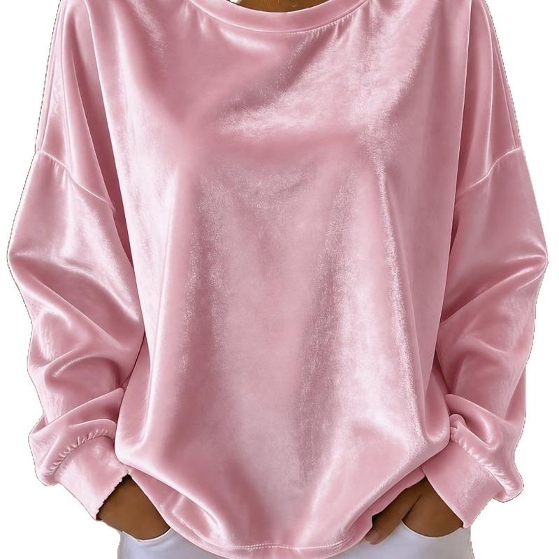 Maglietta a maniche lunghe casual da donna in velluto