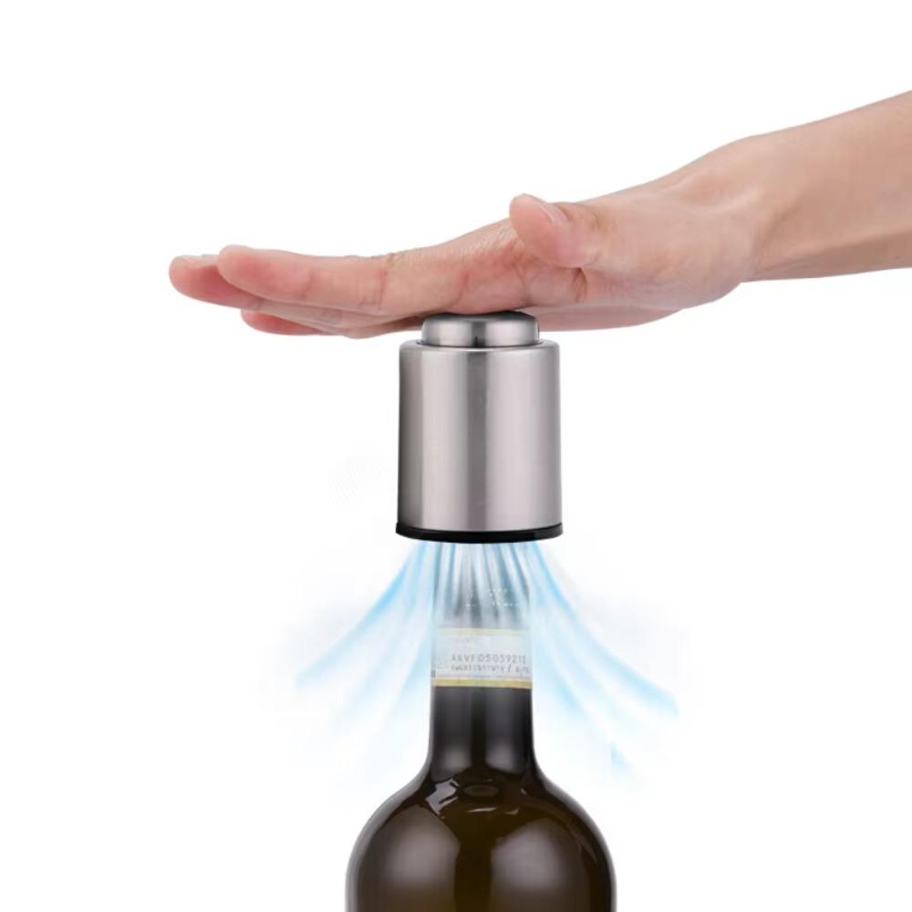 Stainless Steel Wine Bottle Stoppers Press Type Wine Corks High-end Wine Preserver Home