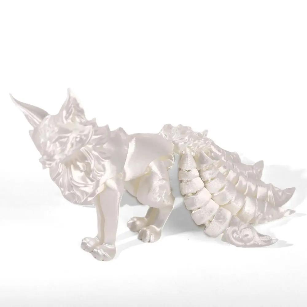 PLA 3D Printed Fox Model Multi-jointed Movable Fox Action Figure Multicolor Articulated Animal Figurine Desktop Decoration