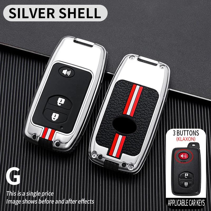 Metal Car Key Cover Fob Case Shell For Toyota Land Cruiser Prado Camry Crown Majesta Highlander Kluger Mark X Subaru Foreste Xv
