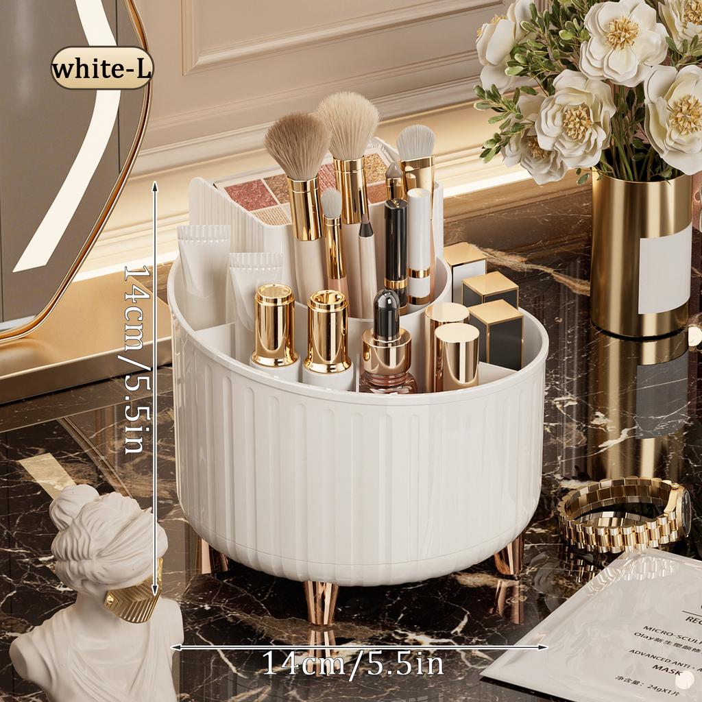 360° Rotating Makeup Organizer,Dustproof Vanity Organizer for Brush Lipstick Skincare, Bathroom Countertop Makeup Holder