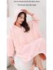 Women's Quick-Drying Hooded Coral Fleece Bathrobe for Spa, Sauna, and Home