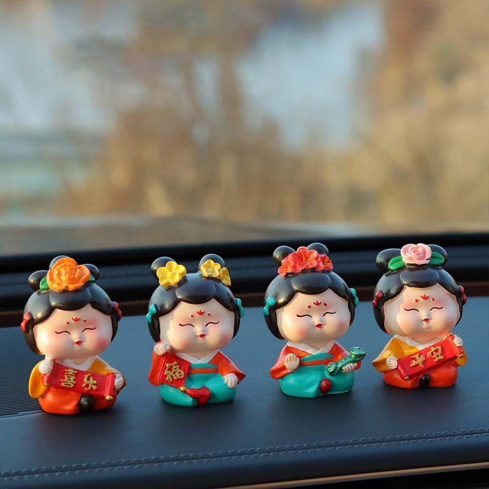 Resin Car Cute Doll Ornament Art Craft Tang Dynasty Woman Figurine  Cabinet